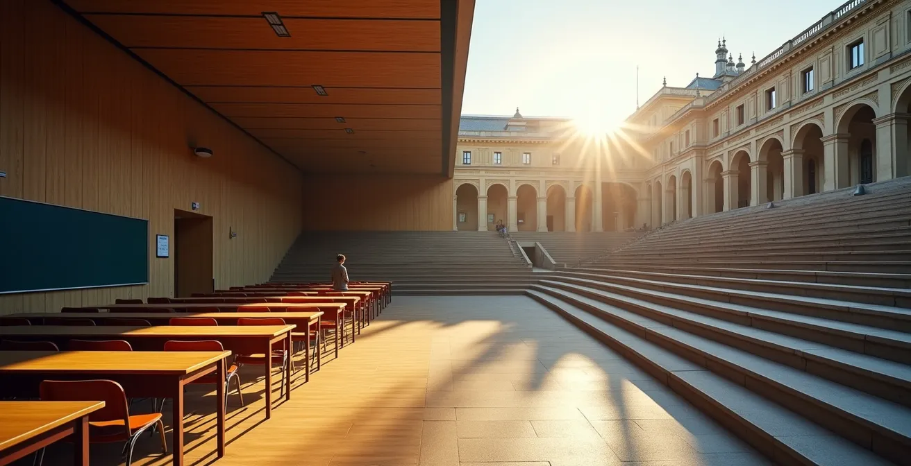 Deux environnements d'étude contrastés montrant la transition du lycée vers l'université